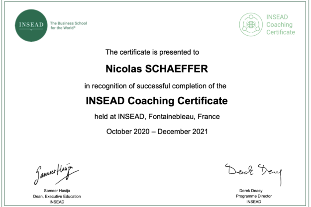 Nicolas schaeffer INSEAD Coaching certificate
